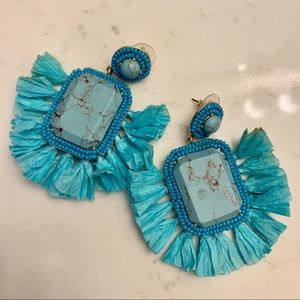 Turquoise Bauble Bar Statement Earrings